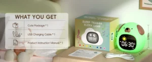 Kids Puppy Alarm Clock with Touch Night Light, Sleep Training Clock