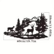 Metal Deer Forest Wall Art, Wrought Iron Silhouette Home Decoration, Modern Minimalist Hanging Decor Metal Deer Forest Wall Art, Wrought Iron Silhouette Home Decoration, Modern Minimalist Hanging Decor