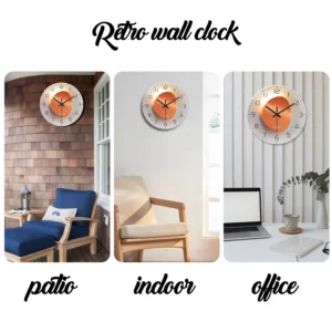 Tempered Glass Wall Clock with Flat Pattern, Silent Quartz Clock, 12–16 Inch