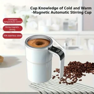 USB Rechargeable Self-Stirring Coffee Mug with LED Display