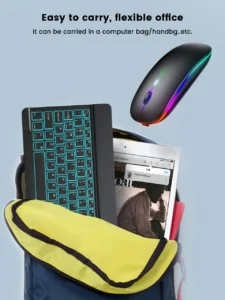 10-Inch Rechargeable Bluetooth Keyboard with RGB Backlight, Wireless Mini Keyboard