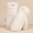 Women’s Winter Plush Gloves, Windproof Full Finger Warm Gloves