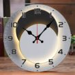 Moon Phase Wooden Wall Clock, Silent Round Hanging Clock