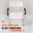 Ergonomic Adjustable Bathroom Bench - Waterproof Spa Seating with Backrest - White Ergonomic Adjustable Bathroom Bench - Waterproof Spa Seating with Backrest - White