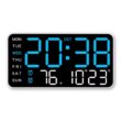 LED Digital Wall Clock with Temperature, Date and Week Display, Adjustable Brightness