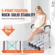 Ergonomic Adjustable Bathroom Bench - Waterproof Spa Seating with Backrest - White Ergonomic Adjustable Bathroom Bench - Waterproof Spa Seating with Backrest - White