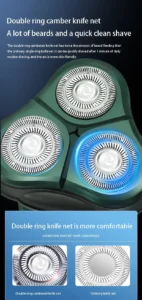 USB Rechargeable Electric Shaver with LCD Display, Triple-Head Razor