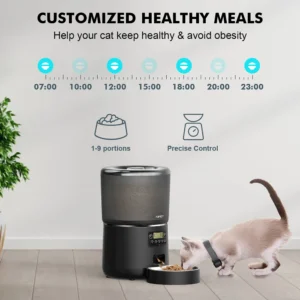 NPET 4L Automatic Pet Feeder with Stainless Steel Bowl, 1–9 Portions