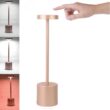 USB Rechargeable Touch Table Lamp with Stepless Dimming, 3 Color Bedside Lamp