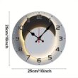 Moon Phase Wooden Wall Clock, Silent Round Hanging Clock