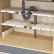 Adjustable Under Sink Storage Rack, Expandable Cabinet Organizer for Kitchen & Bathroom, Multi-Layer Space-Saving Shelf