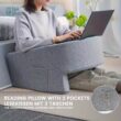 Extra Large Reading Pillow with Arms - Memory Foam Bed Rest Husband Cushion for Gaming & Back Support - Washable Cover