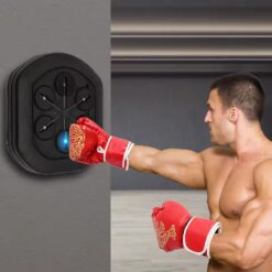 Wall-Mounted Bluetooth Boxing Training Machine with LED Lights and Gloves