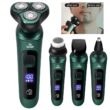USB Rechargeable Electric Shaver with LCD Display, Triple-Head Razor