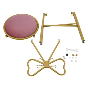 Pink Butterfly Backrest Chair, Metal Dining and Vanity Chair for Home Pink Butterfly Backrest Chair, Metal Dining and Vanity Chair for Home