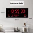 14-Inch Digital Wall Clock with LED Display, Alarm, Temperature, Date