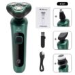 USB Rechargeable Electric Shaver with LCD Display, Triple-Head Razor