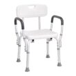 Adjustable Shower Chair with Back, Non-Slip Bath Seat for Elderly and Disabled
