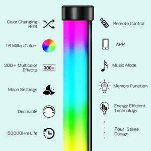 RGB LED Floor Lamp with Music Sync, Smart Corner Floor Light