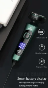 USB Rechargeable Electric Shaver with LCD Display, Triple-Head Razor