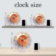 Tempered Glass Wall Clock with Flat Pattern, Silent Quartz Clock, 12–16 Inch