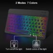 10-Inch Rechargeable Bluetooth Keyboard with RGB Backlight, Wireless Mini Keyboard