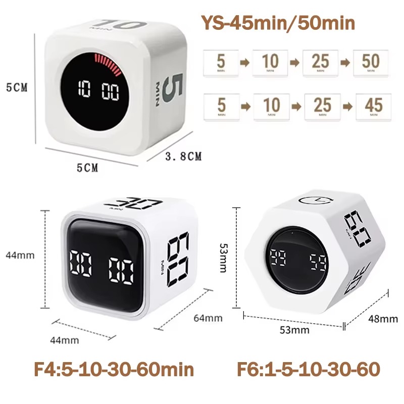 Productivity Cube Timer with Gravity Sensor, LED Display, Preset Countdown Timer Productivity Cube Timer with Gravity Sensor, LED Display, Preset Countdown Timer - Image 16