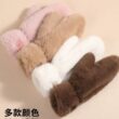 Women’s Winter Plush Gloves, Windproof Full Finger Warm Gloves