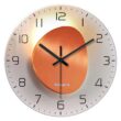 Tempered Glass Wall Clock with Flat Pattern, Silent Quartz Clock, 12–16 Inch