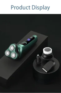 USB Rechargeable Electric Shaver with LCD Display, Triple-Head Razor
