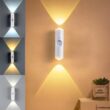 RGB Gradient Night Light with Motion Sensor, Rechargeable Wall Lamp
