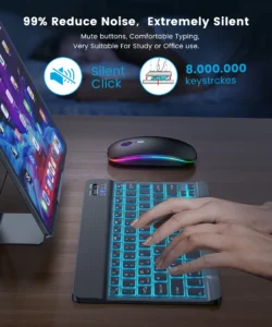10-Inch Rechargeable Bluetooth Keyboard with RGB Backlight, Wireless Mini Keyboard
