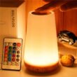 RGB Color Changing Night Light, USB Rechargeable Touch and Remote Control Table Lamp
