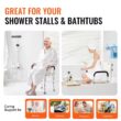 Ergonomic Adjustable Bathroom Bench - Waterproof Spa Seating with Backrest - White Ergonomic Adjustable Bathroom Bench - Waterproof Spa Seating with Backrest - White