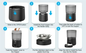 NPET 4L Automatic Pet Feeder with Stainless Steel Bowl, 1–9 Portions