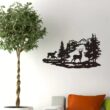 Metal Deer Forest Wall Art, Wrought Iron Silhouette Home Decoration, Modern Minimalist Hanging Decor Metal Deer Forest Wall Art, Wrought Iron Silhouette Home Decoration, Modern Minimalist Hanging Decor