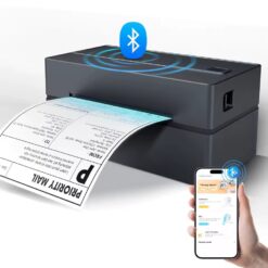 Portable Thermal Label Printer 203 DPI, No Ink Required, Bluetooth & USB, 4x6 Shipping Labels