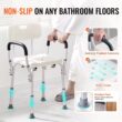 Ergonomic Adjustable Bathroom Bench - Waterproof Spa Seating with Backrest - White Ergonomic Adjustable Bathroom Bench - Waterproof Spa Seating with Backrest - White