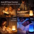 RGB Color Changing Night Light, USB Rechargeable Touch and Remote Control Table Lamp