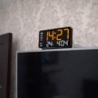 LED Digital Wall Clock with Temperature, Date and Week Display, Adjustable Brightness