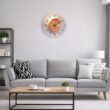 Tempered Glass Wall Clock with Flat Pattern, Silent Quartz Clock, 12–16 Inch