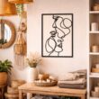 Minimalist Metal Line Wall Art Kiss Hands – Modern Abstract Wall Decor for Living Room Bedroom Home