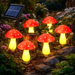 Solar Mushroom Garden Light, Outdoor Waterproof LED Path Light