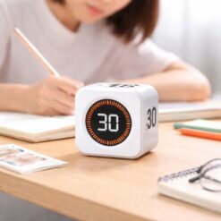 Productivity Cube Timer with Gravity Sensor, LED Display, Preset Countdown Timer