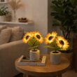 3LED Sunflower Night Lights, Rechargeable Table Lamps