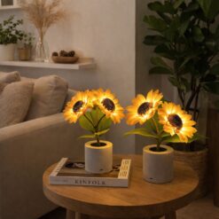 3LED Sunflower Night Lights, Rechargeable Table Lamps