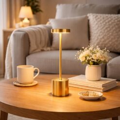 USB Rechargeable Touch Table Lamp with Stepless Dimming, 3 Color Bedside Lamp