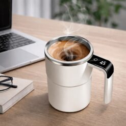 USB Rechargeable Self-Stirring Coffee Mug with LED Display