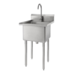 TRINITY 24-in x 21.5-in 1 -Basin 304 Grade Stainless Steel Freestanding Utility tub with Drain with Faucet