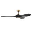 Craftmade Envy 60-in Flat Black/Satin Brass with Flat Black Blades Integrated LED Propeller Ceiling Fan With Light 3 -Blade